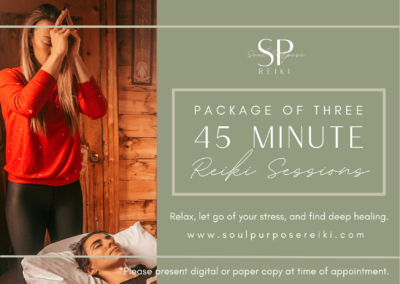 Reiki Session Package of Three 45 minutes